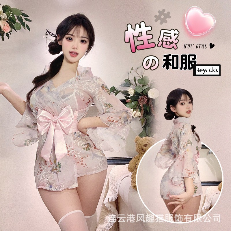 日系蝴蝶结性感睡衣